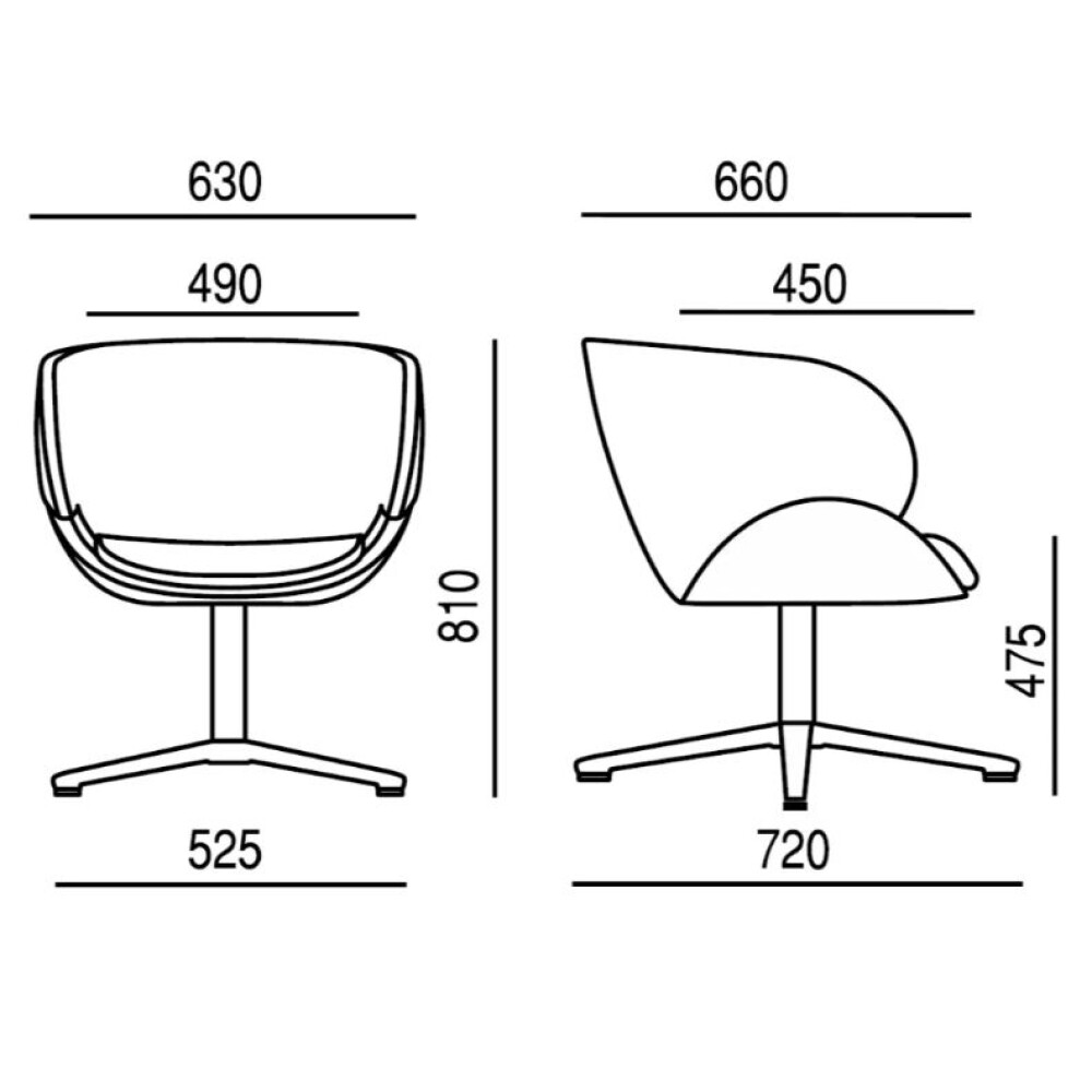 Křeslo CA-VA CV 870.01 - rozměry