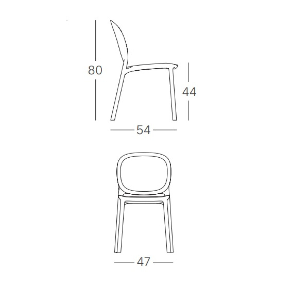 plastová židle HUG rozměry