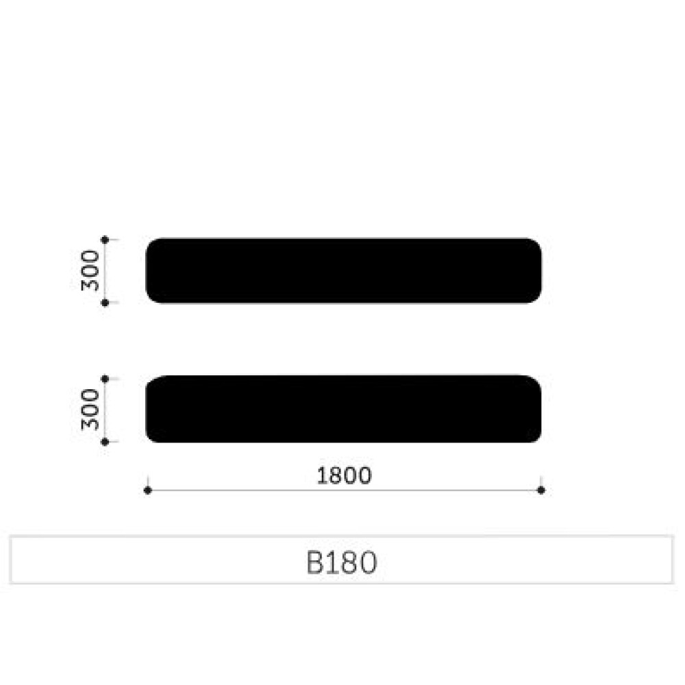 Čalouněný opěrák REVO B180 - rozměry