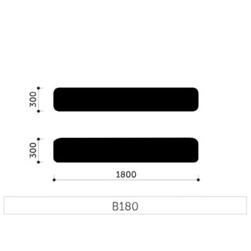 Čalouněný opěrák REVO B180 - rozměry