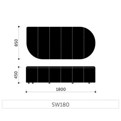 Hluboký sedák REVO SW180 - rozměry