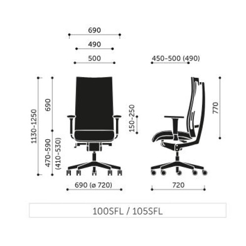 Kancelářské křeslo s hlavovou opěrkou ACTION 115SFL