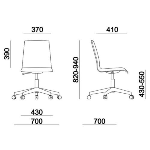 Otočná židle SITTY SI4122 rozměry