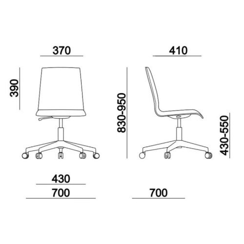 Čalouněná otočná židle SITTY SI 4123 rozměry